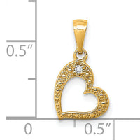 14k  .01ct. Diamond Heart Pendant-PM4859-001-YA