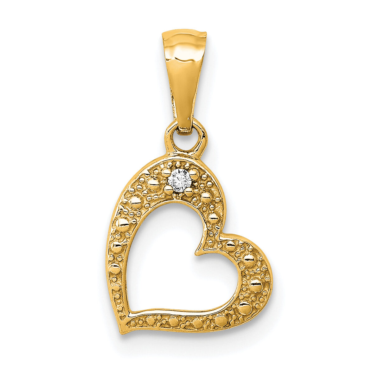 14k  .01ct. Diamond Heart Pendant-PM4859-001-YA