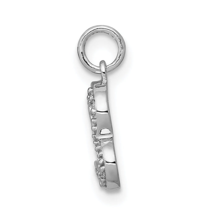 14k White Gold 1/20ct. Diamond Curved Heart Charm-PM4860-005-WA