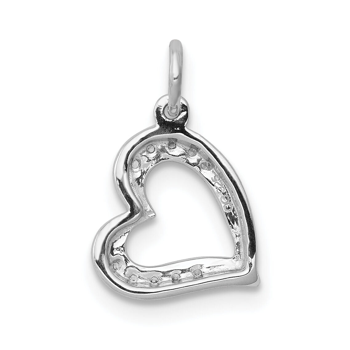 14k White Gold 1/20ct. Diamond Curved Heart Charm-PM4860-005-WA