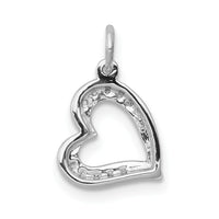 14k White Gold 1/20ct. Diamond Curved Heart Charm-PM4860-005-WA