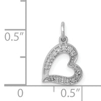 14k White Gold 1/20ct. Diamond Curved Heart Charm-PM4860-005-WA