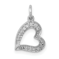 14k White Gold 1/20ct. Diamond Curved Heart Charm-PM4860-005-WA