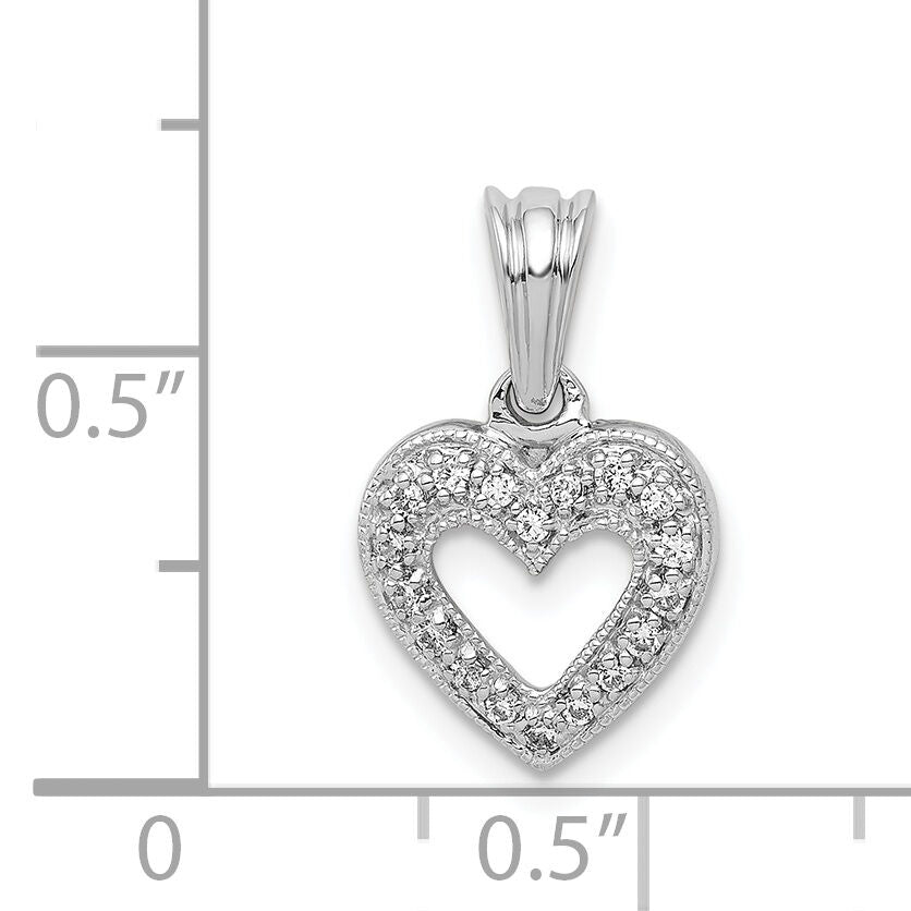 14k White Gold 1/10ct. Diamond Heart Pendant-PM4861-010-WA