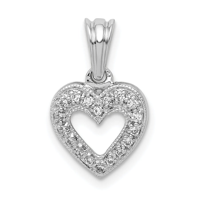 14k White Gold 1/10ct. Diamond Heart Pendant-PM4861-010-WA