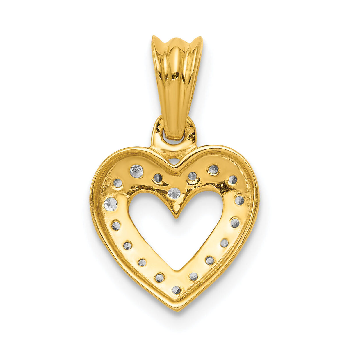 14k Diamond Heart Pendant-PM4861-010-YA