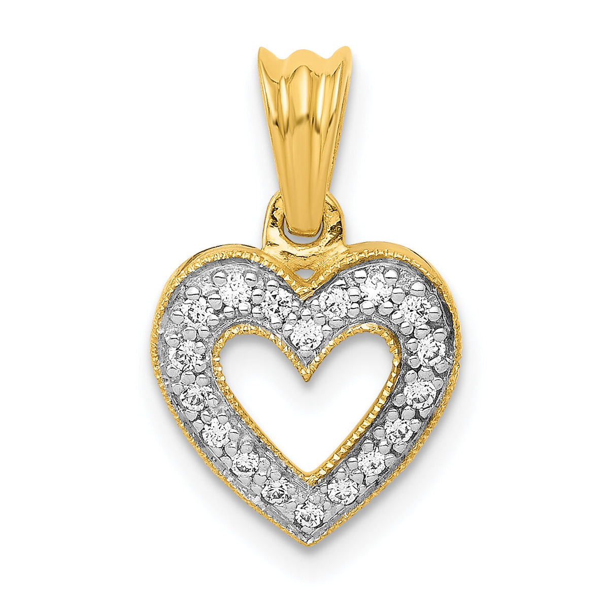 14k Diamond Heart Pendant-PM4861-010-YA
