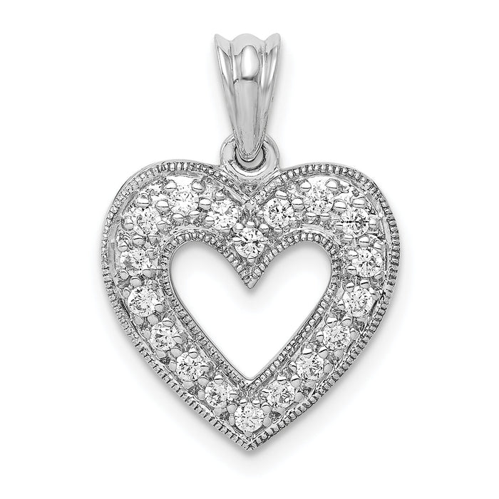 14k White Gold 1/4ct. Diamond Heart Pendant-PM4861-025-WA
