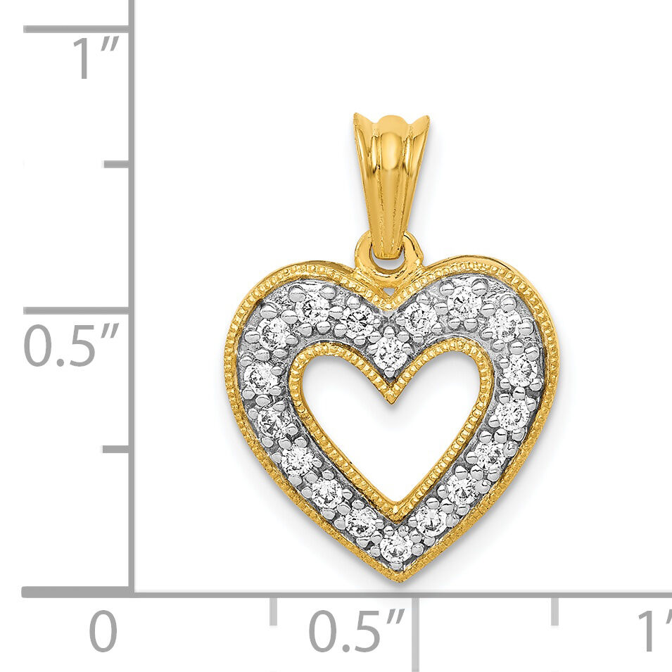 14k 1/4ct. Diamond Heart Pendant-PM4861-025-YA