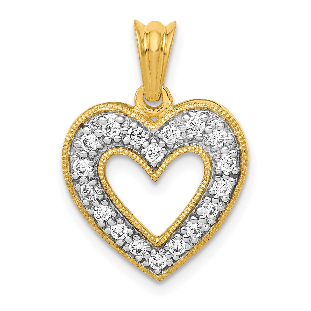 14k 1/4ct. Diamond Heart Pendant-PM4861-025-YA