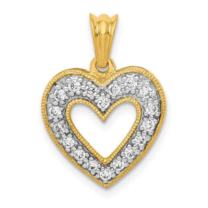 14k 1/4ct. Diamond Heart Pendant-PM4861-025-YA