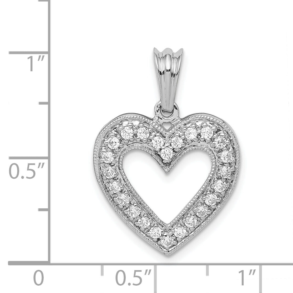 14k White Gold 1/3ct. Diamond Heart Pendant-PM4861-033-WA