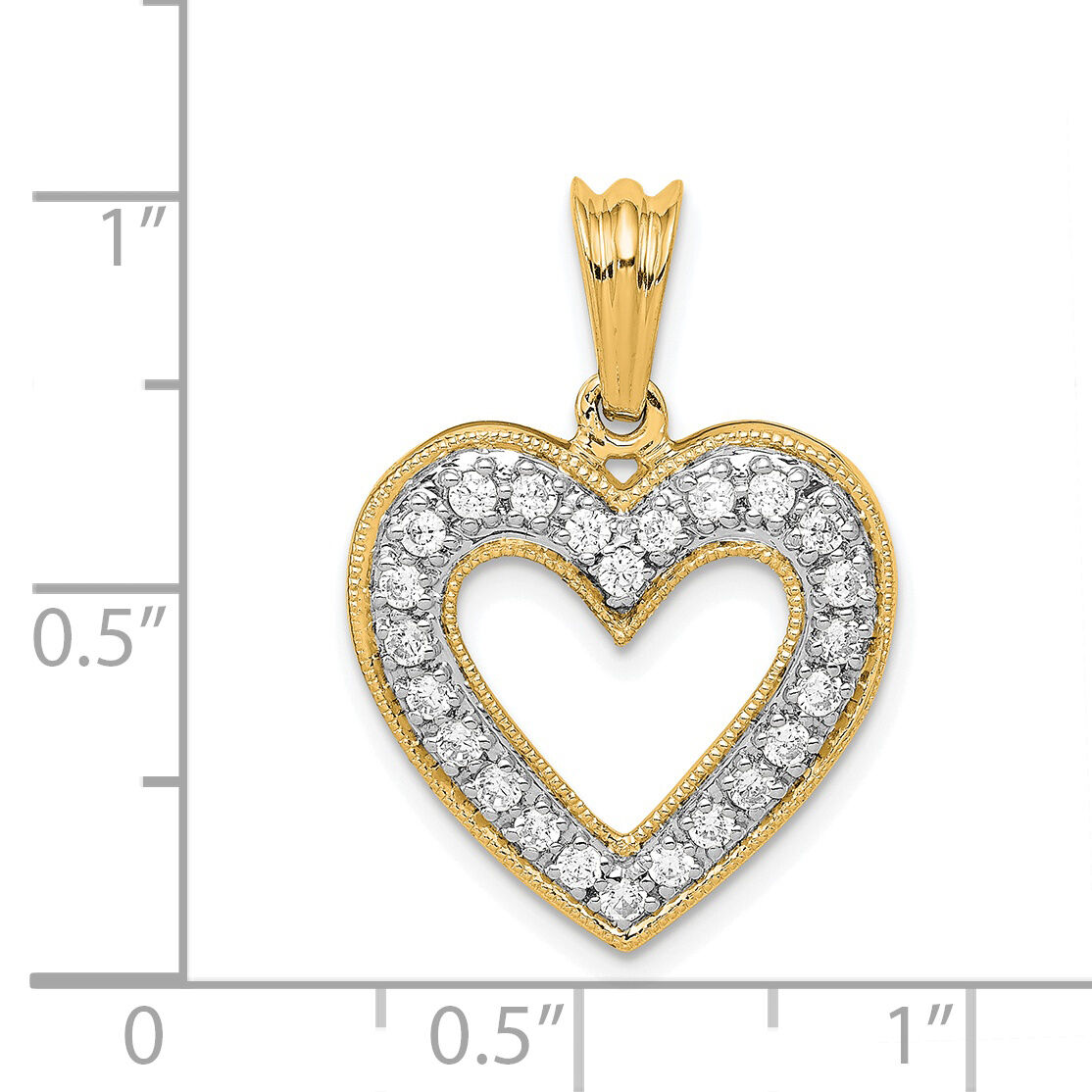 14k 1/3ct. Diamond Heart Pendant-PM4861-033-YA