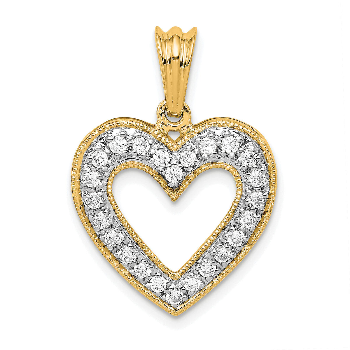 14k 1/3ct. Diamond Heart Pendant-PM4861-033-YA