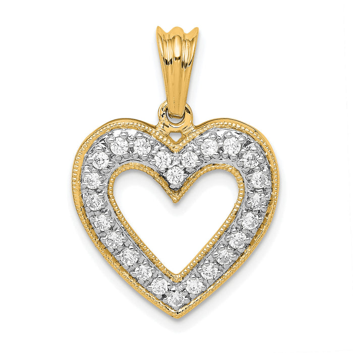 14k 1/3ct. Diamond Heart Pendant-PM4861-033-YA