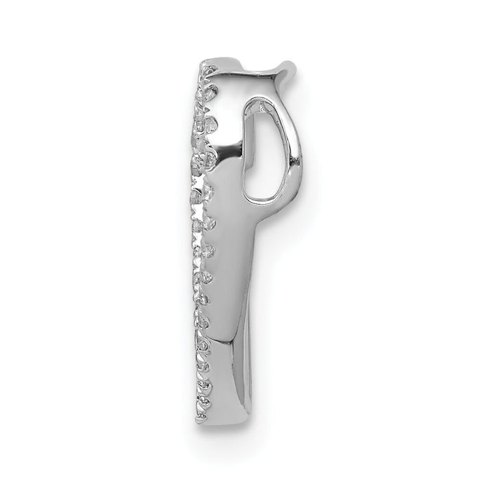 14k White Gold 1/10ct. Diamond Vintage Heart Chain Slide-PM4862-010-WA