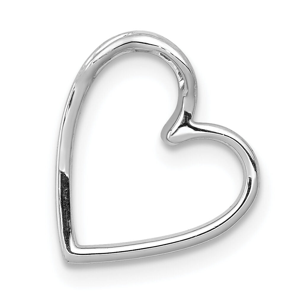 14k White Gold 1/10ct. Diamond Vintage Heart Chain Slide-PM4862-010-WA