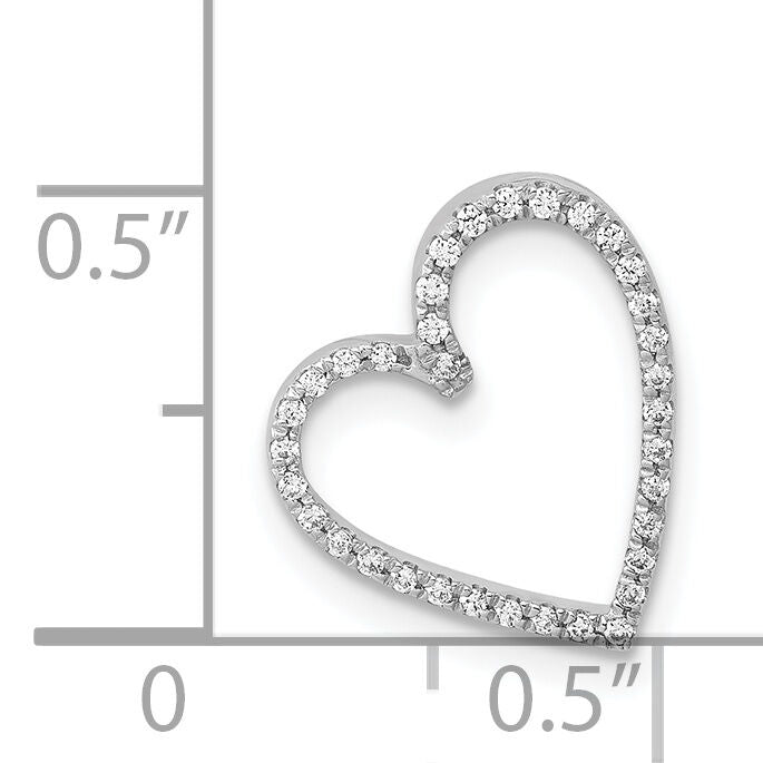 14k White Gold 1/10ct. Diamond Vintage Heart Chain Slide-PM4862-010-WA