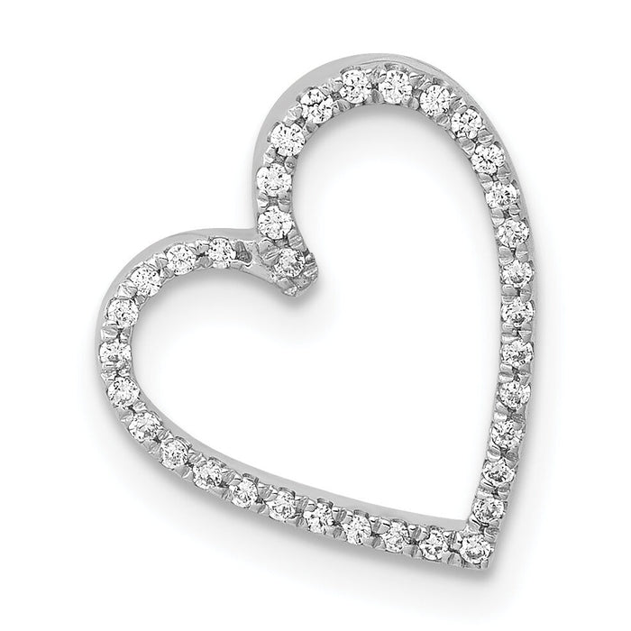 14k White Gold 1/10ct. Diamond Vintage Heart Chain Slide-PM4862-010-WA