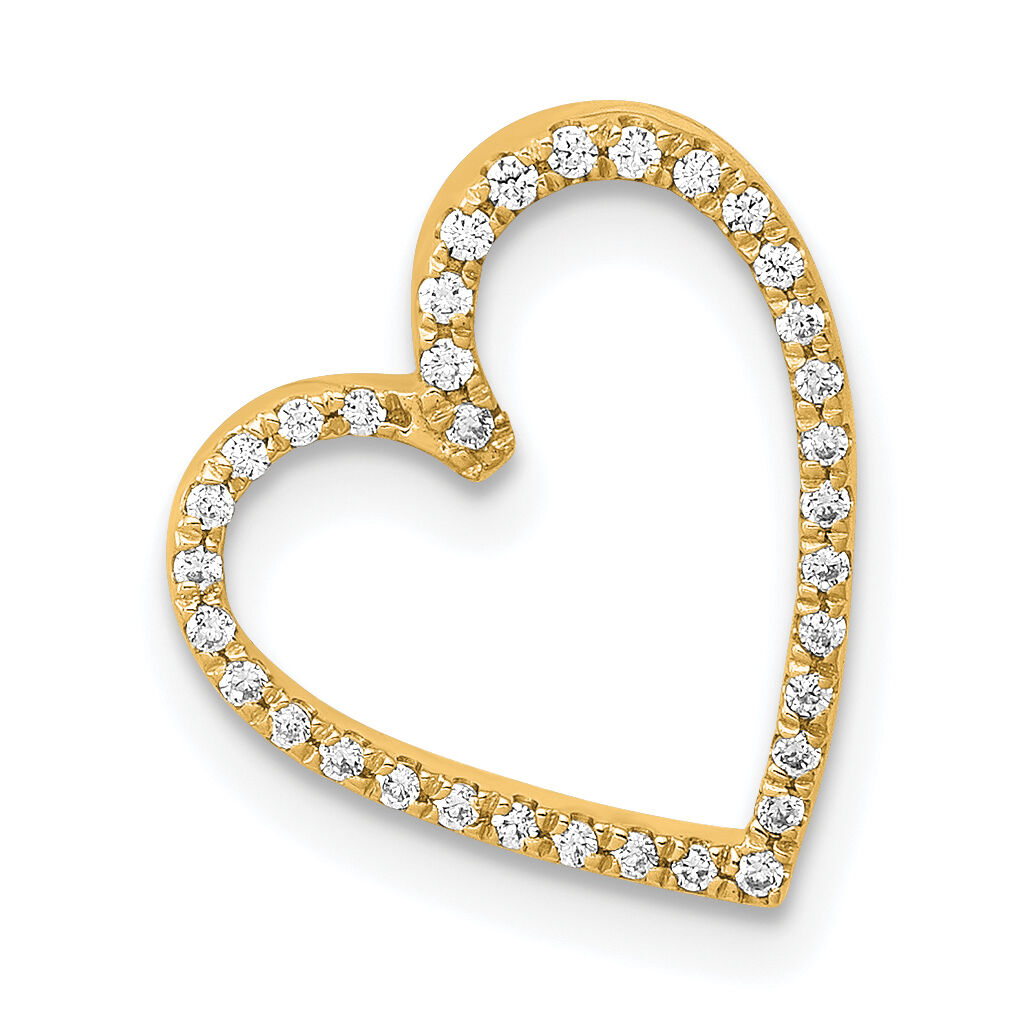 14k 1/10ct. Diamond Vintage Heart Chain Slide-PM4862-010-YA