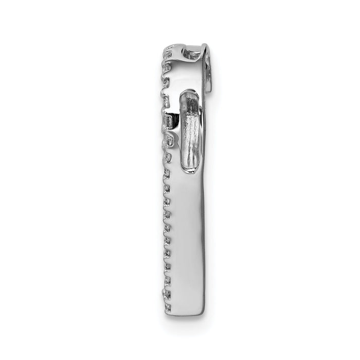 14k White Gold 1/6ct. Diamond Heart Chain Slide-PM4863-016-WA