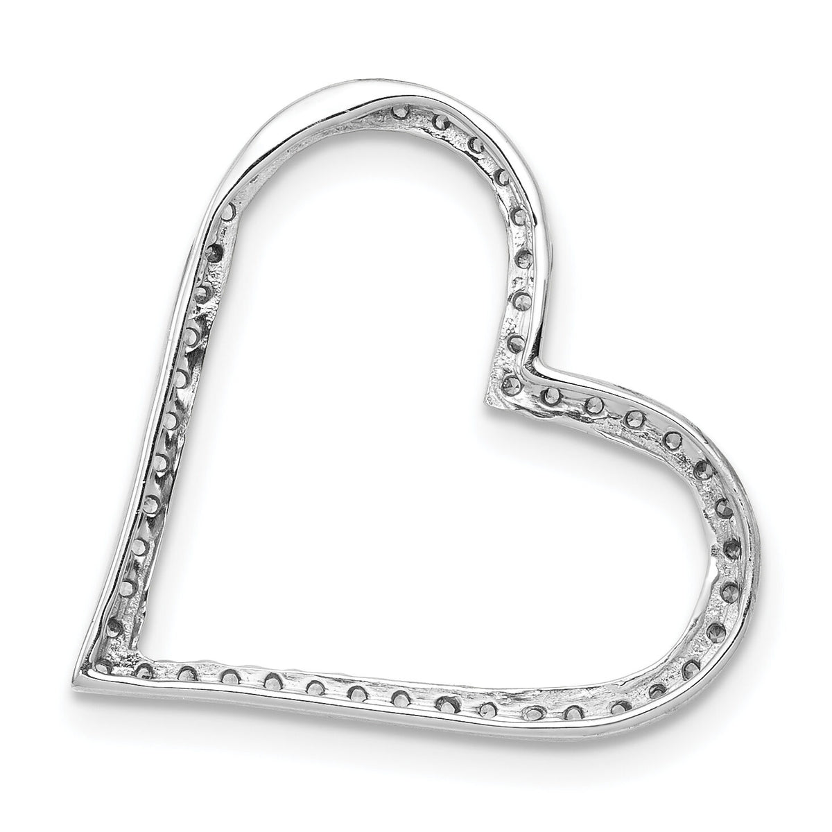 14k White Gold 1/6ct. Diamond Heart Chain Slide-PM4863-016-WA