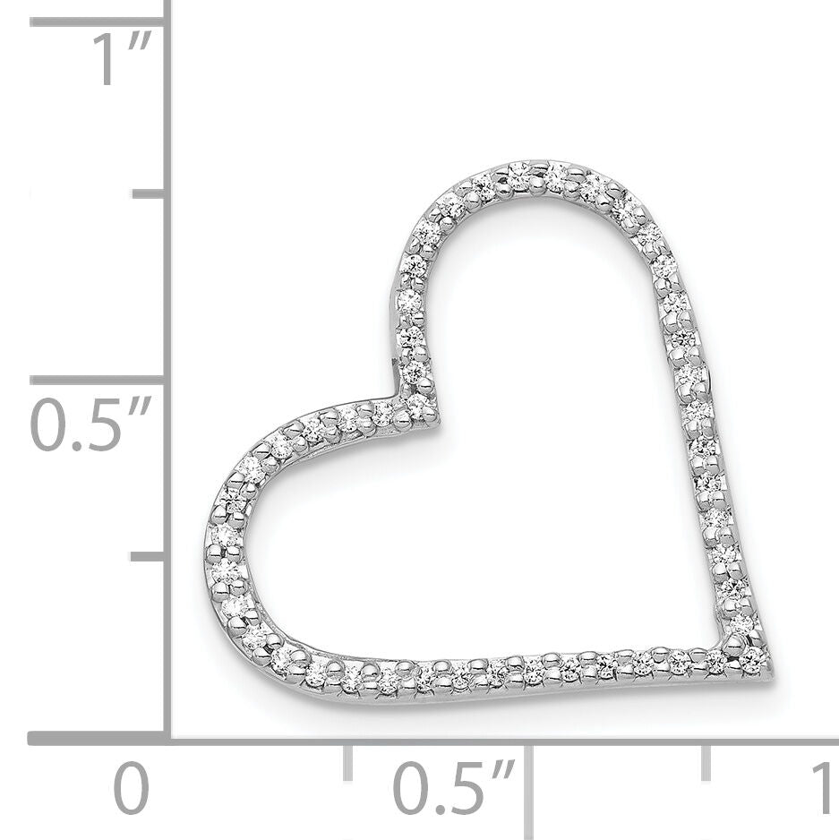 14k White Gold 1/6ct. Diamond Heart Chain Slide-PM4863-016-WA