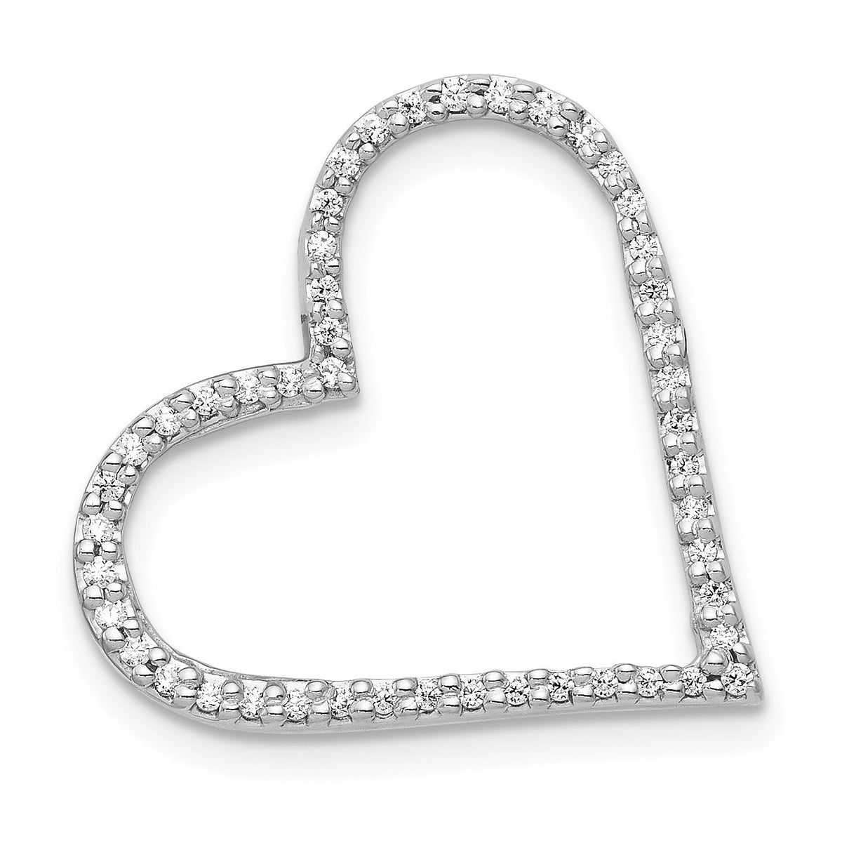 14k White Gold 1/6ct. Diamond Heart Chain Slide-PM4863-016-WA