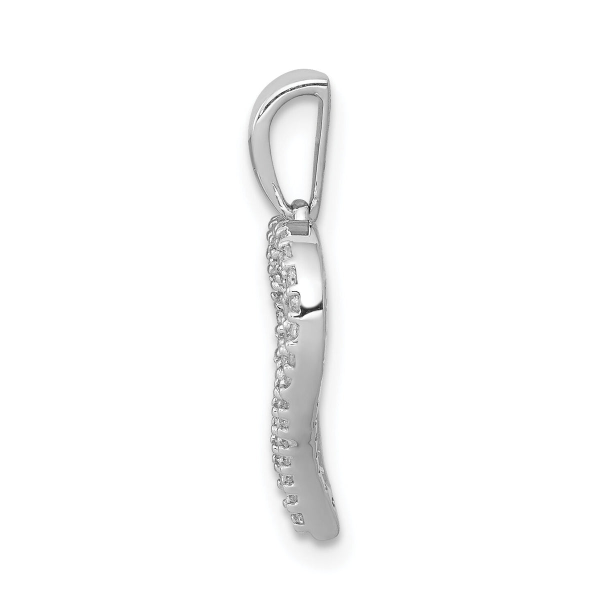 14k White Gold 1/4ct. Diamond 2-row Heart Pendant-PM4864-025-WA