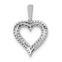 14k White Gold 1/4ct. Diamond 2-row Heart Pendant-PM4864-025-WA