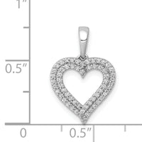 14k White Gold 1/4ct. Diamond 2-row Heart Pendant-PM4864-025-WA