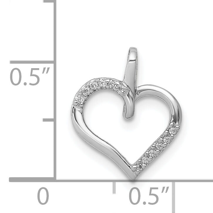 14k White Gold 1/20ct. Diamond Heart Pendant-PM4867-005-WA