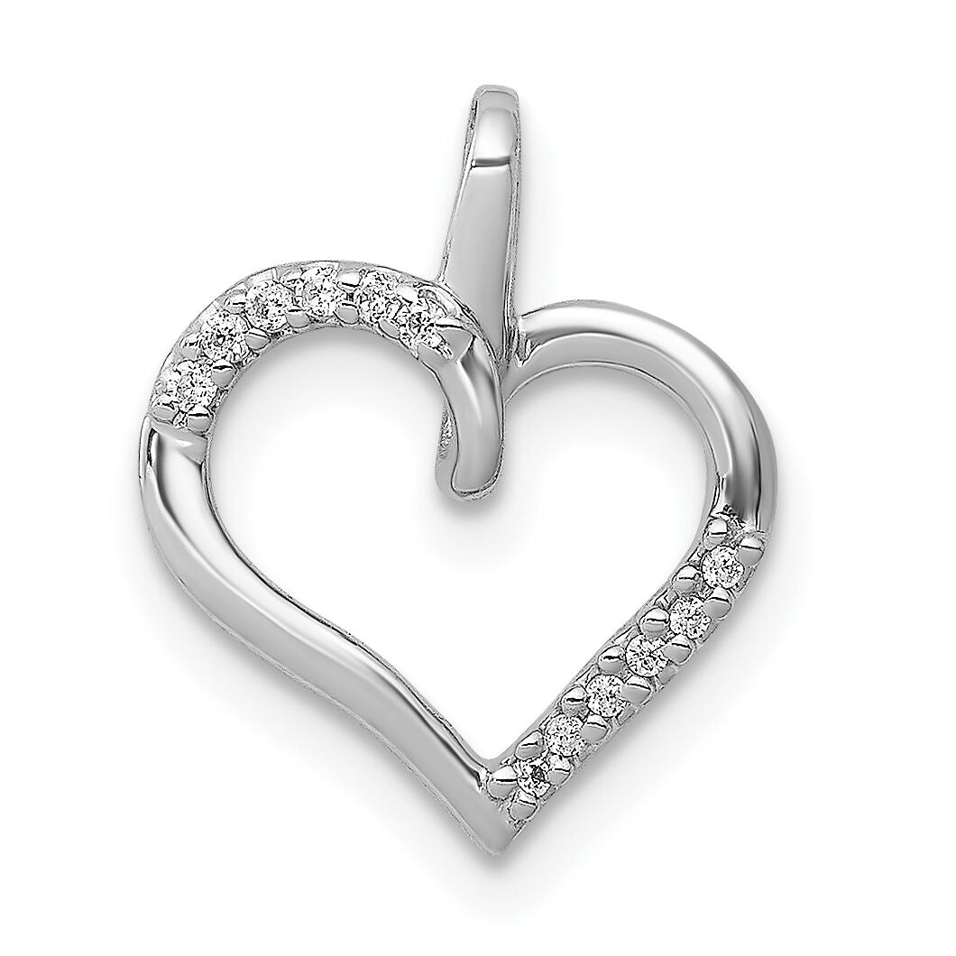 14k White Gold 1/20ct. Diamond Heart Pendant-PM4867-005-WA