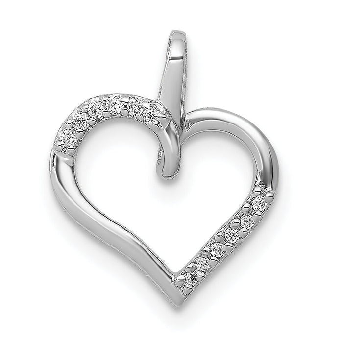 14k White Gold 1/20ct. Diamond Heart Pendant-PM4867-005-WA