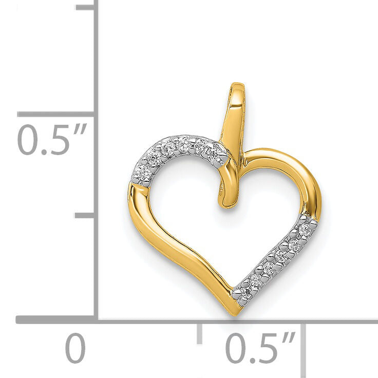 14k Diamond Heart Pendant-PM4867-005-YA
