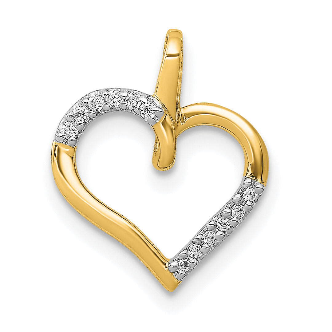 14k Diamond Heart Pendant-PM4867-005-YA