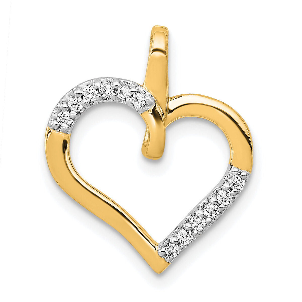 14k 1/10ct. Diamond Heart Pendant-PM4867-010-YA
