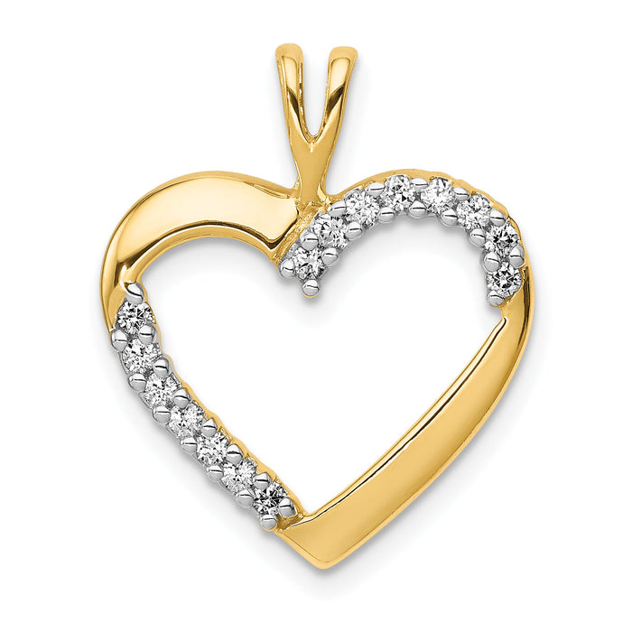 14k 1/6ct. Diamond Heart Pendant-PM4868-016-YA