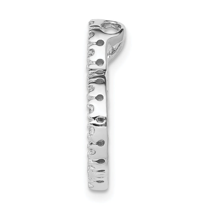 14k White Gold 1/5ct. Diamond Curved Heart Chain Slide-PM4869-020-WA