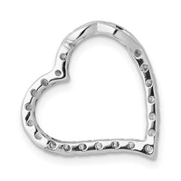 14k White Gold 1/5ct. Diamond Curved Heart Chain Slide-PM4869-020-WA