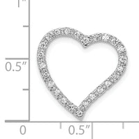14k White Gold 1/5ct. Diamond Curved Heart Chain Slide-PM4869-020-WA