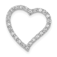 14k White Gold 1/5ct. Diamond Curved Heart Chain Slide-PM4869-020-WA