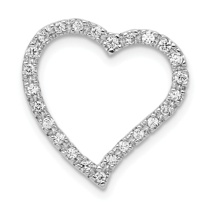 14k White Gold 1/5ct. Diamond Curved Heart Chain Slide-PM4869-020-WA