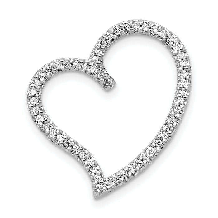 14k White Gold 1/4ct. Diamond Heart Chain Slide-PM4870-025-WA