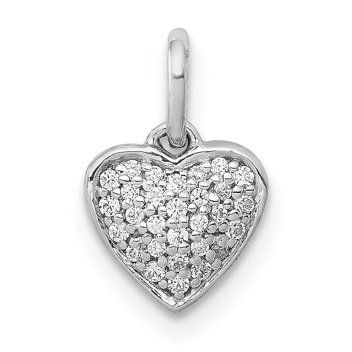 14k White Gold 1/10ct. Diamond Heart Pendant-PM4872-010-WA