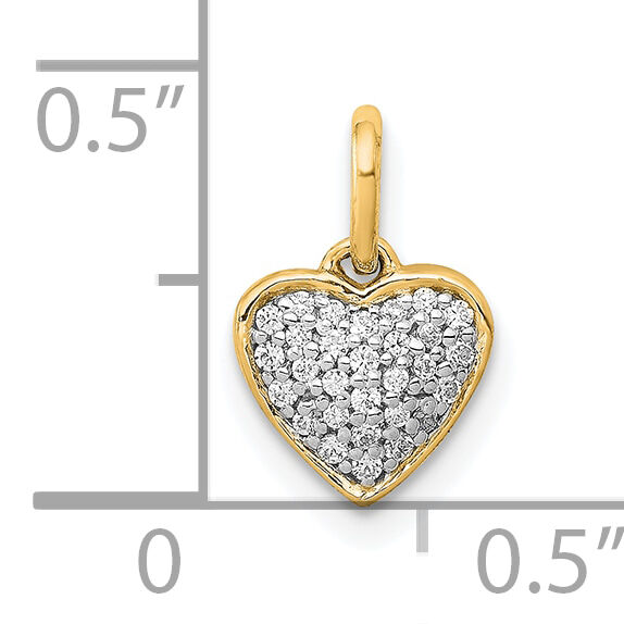 14k 1/10ct. Diamond Heart Pendant-PM4872-010-YA
