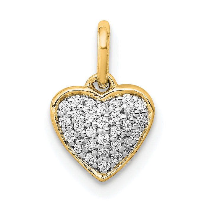 14k 1/10ct. Diamond Heart Pendant-PM4872-010-YA