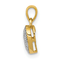 14k w/ White Rhodium Diamond Heart Pendant-PM4873-005-YA