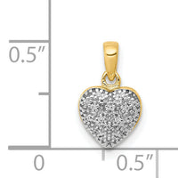 14k w/ White Rhodium Diamond Heart Pendant-PM4873-005-YA