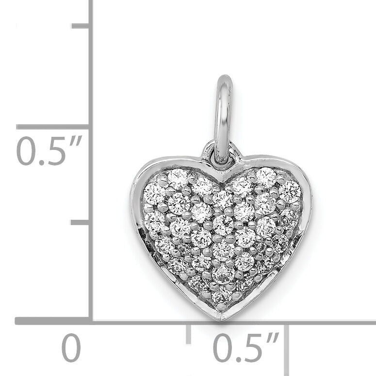 14k White Gold 3/8ct. Diamond Heart Pendant-PM4875-040-WA